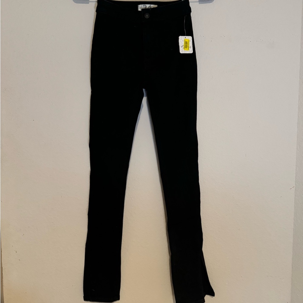 Free people black jeans w/ slit